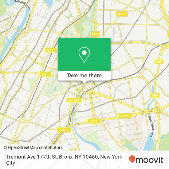 Mapa de Tremont Ave 177th St, Bronx, NY 10460