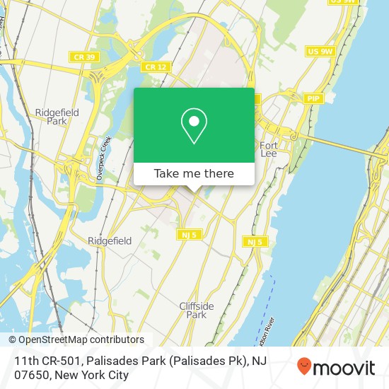 11th CR-501, Palisades Park (Palisades Pk), NJ 07650 map