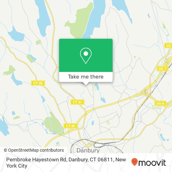 Mapa de Pembroke Hayestown Rd, Danbury, CT 06811