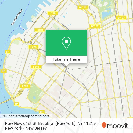 New New 61st St, Brooklyn (New York), NY 11219 map