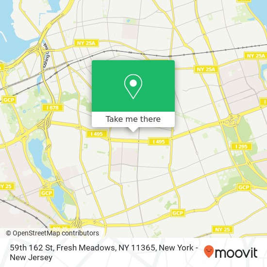 Mapa de 59th 162 St, Fresh Meadows, NY 11365