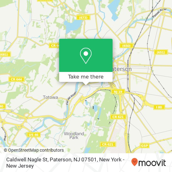 Mapa de Caldwell Nagle St, Paterson, NJ 07501