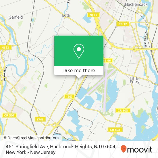 451 Springfield Ave, Hasbrouck Heights, NJ 07604 map