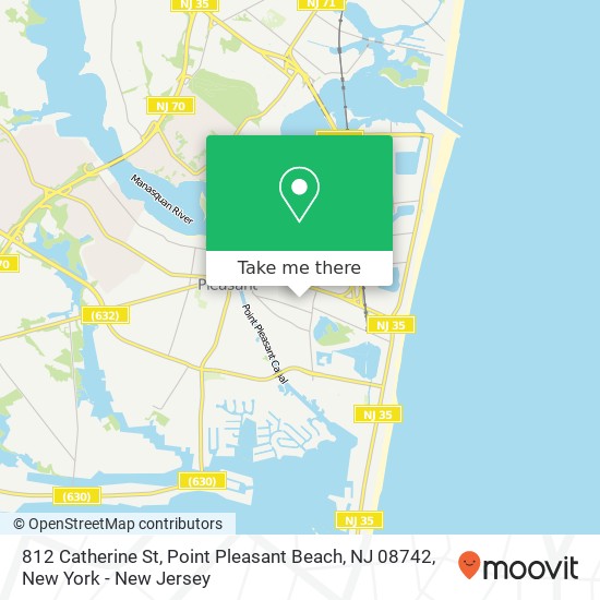Mapa de 812 Catherine St, Point Pleasant Beach, NJ 08742