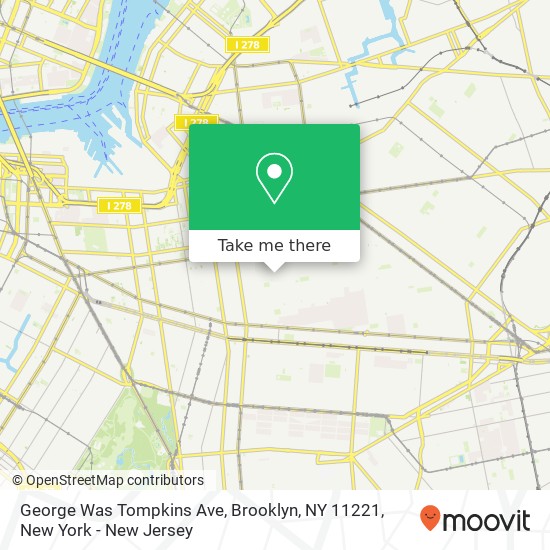 Mapa de George Was Tompkins Ave, Brooklyn, NY 11221