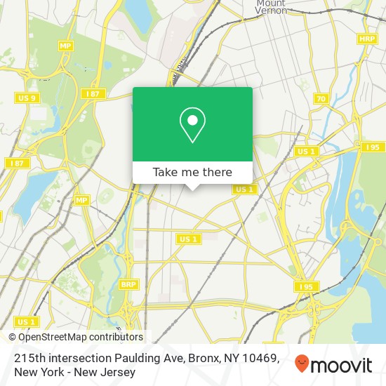 215th intersection Paulding Ave, Bronx, NY 10469 map