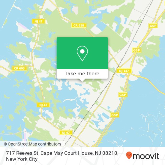 Mapa de 717 Reeves St, Cape May Court House, NJ 08210