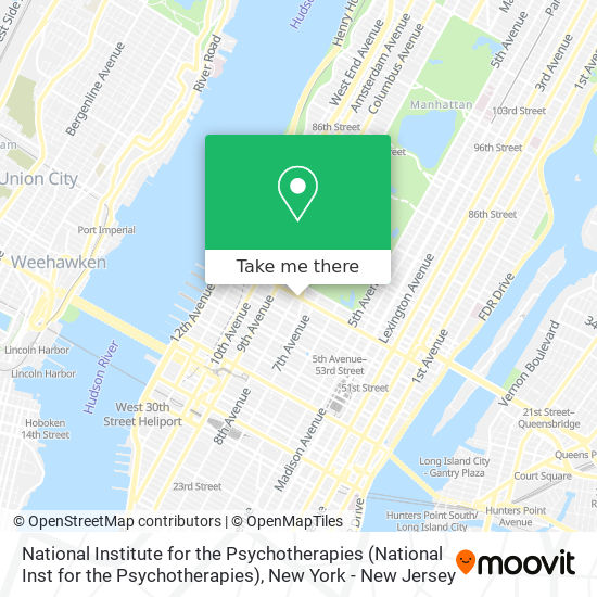 National Institute for the Psychotherapies map