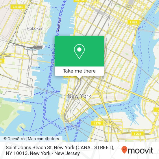 Saint Johns Beach St, New York (CANAL STREET), NY 10013 map