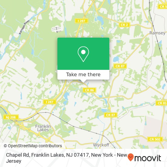 Chapel Rd, Franklin Lakes, NJ 07417 map