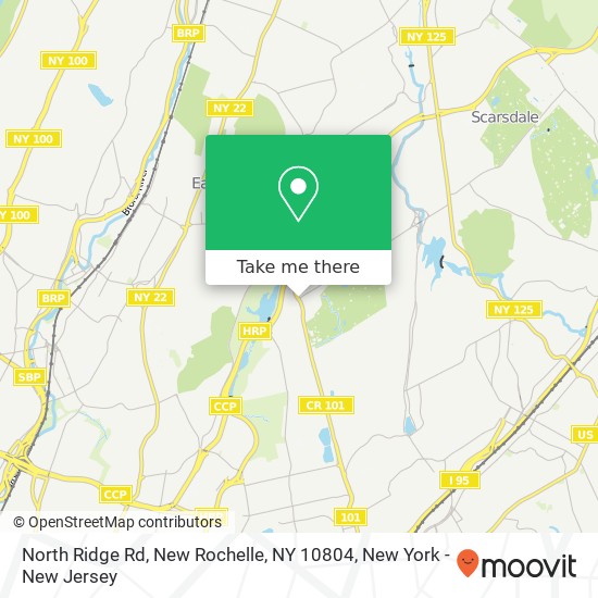 Mapa de North Ridge Rd, New Rochelle, NY 10804