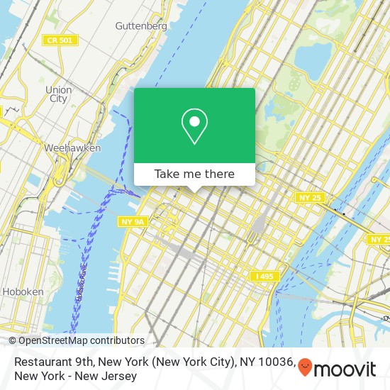 Mapa de Restaurant 9th, New York (New York City), NY 10036