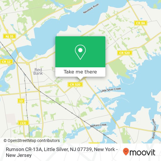 Mapa de Rumson CR-13A, Little Silver, NJ 07739