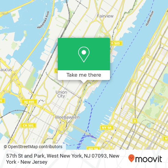 Mapa de 57th St and Park, West New York, NJ 07093