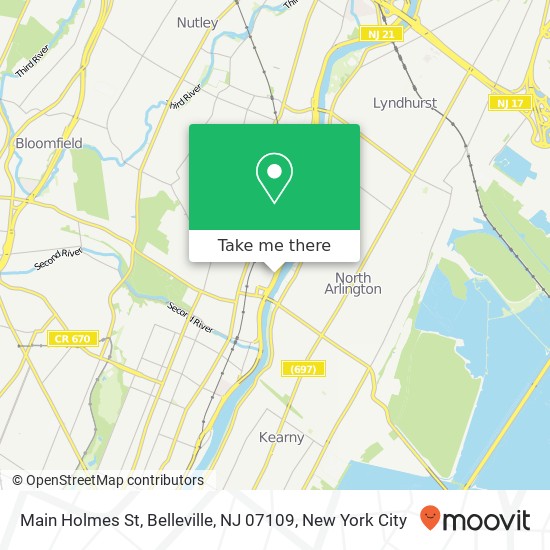Mapa de Main Holmes St, Belleville, NJ 07109