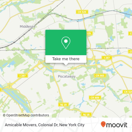 Amicable Movers, Colonial Dr map