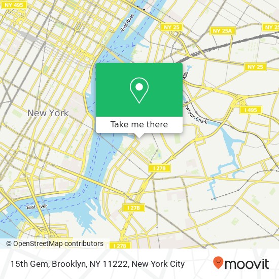 Mapa de 15th Gem, Brooklyn, NY 11222