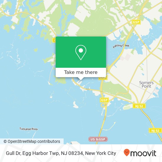 Mapa de Gull Dr, Egg Harbor Twp, NJ 08234