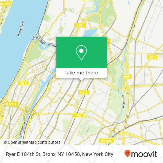 Mapa de Ryer E 184th St, Bronx, NY 10458