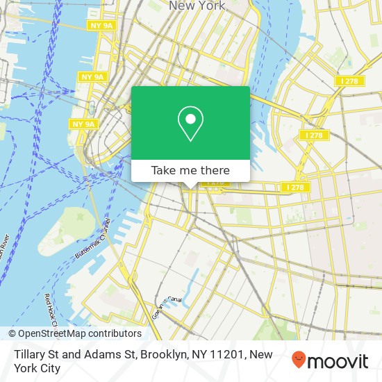 Mapa de Tillary St and Adams St, Brooklyn, NY 11201