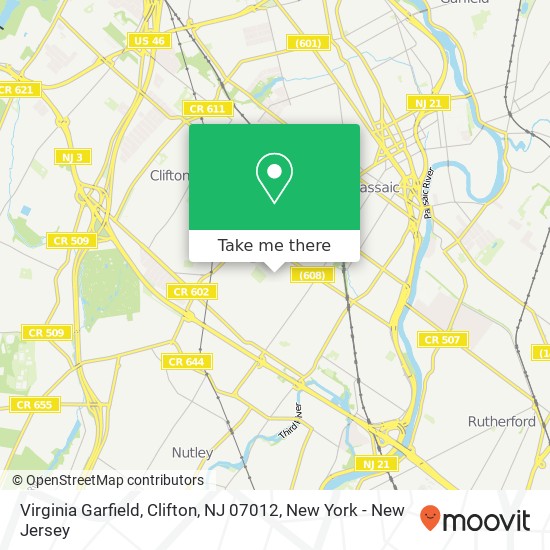 Mapa de Virginia Garfield, Clifton, NJ 07012
