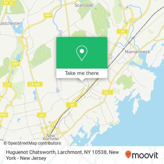 Mapa de Huguenot Chatsworth, Larchmont, NY 10538