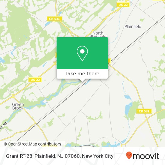 Mapa de Grant RT-28, Plainfield, NJ 07060