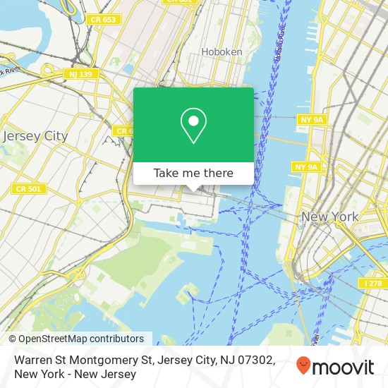 Warren St Montgomery St, Jersey City, NJ 07302 map