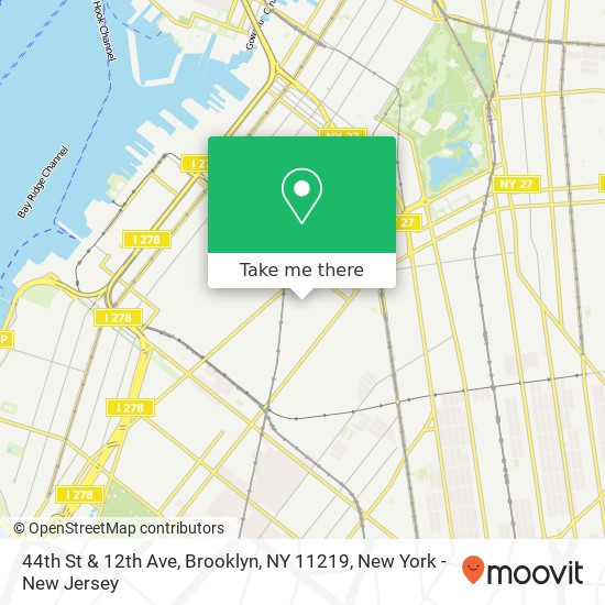 Mapa de 44th St & 12th Ave, Brooklyn, NY 11219