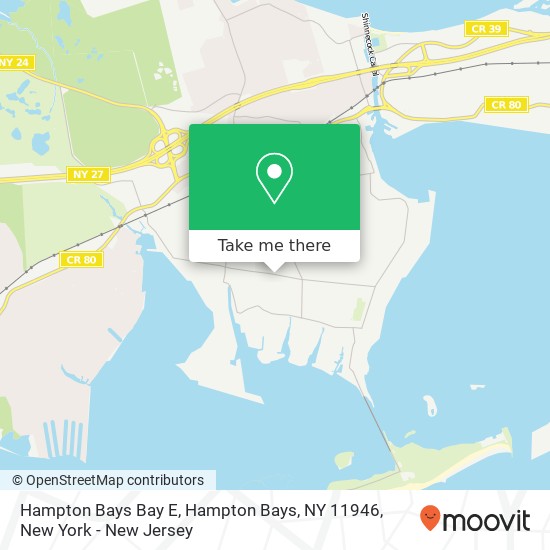 Mapa de Hampton Bays Bay E, Hampton Bays, NY 11946
