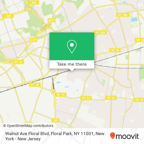 Mapa de Walnut Ave Floral Blvd, Floral Park, NY 11001