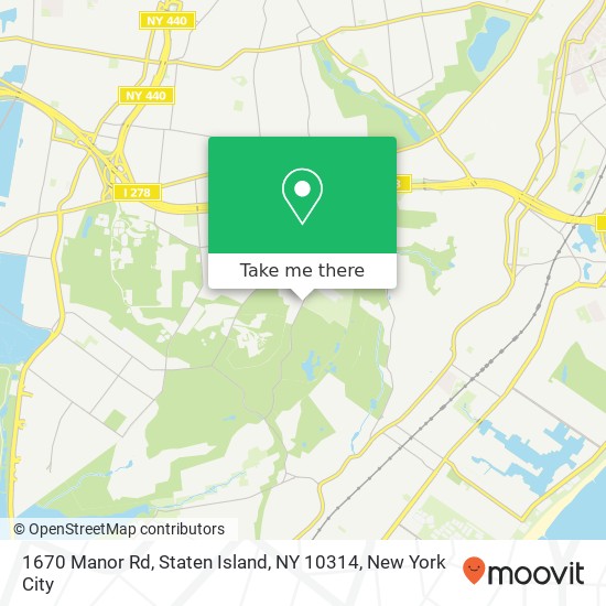 Mapa de 1670 Manor Rd, Staten Island, NY 10314