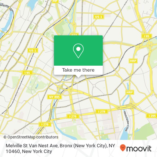 Melville St Van Nest Ave, Bronx (New York City), NY 10460 map