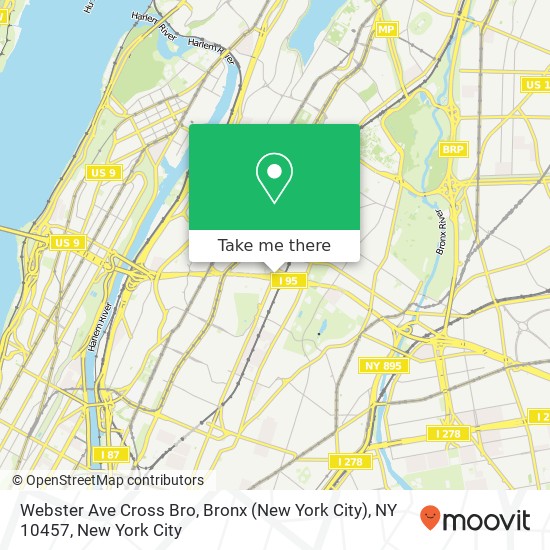 Mapa de Webster Ave Cross Bro, Bronx (New York City), NY 10457