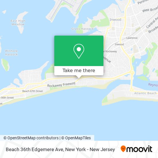 Mapa de Beach 36th Edgemere Ave