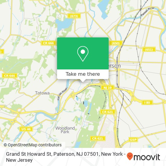 Mapa de Grand St Howard St, Paterson, NJ 07501