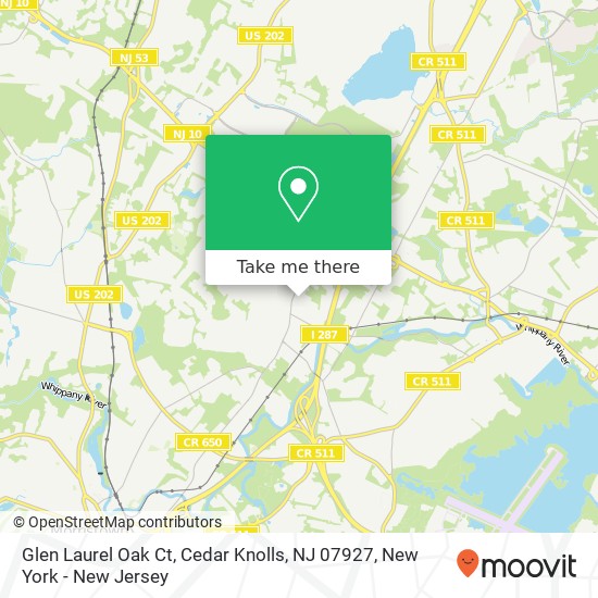 Mapa de Glen Laurel Oak Ct, Cedar Knolls, NJ 07927