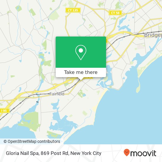 Mapa de Gloria Nail Spa, 869 Post Rd