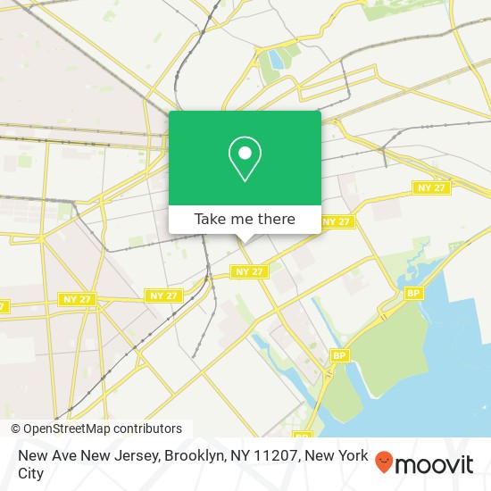 Mapa de New Ave New Jersey, Brooklyn, NY 11207