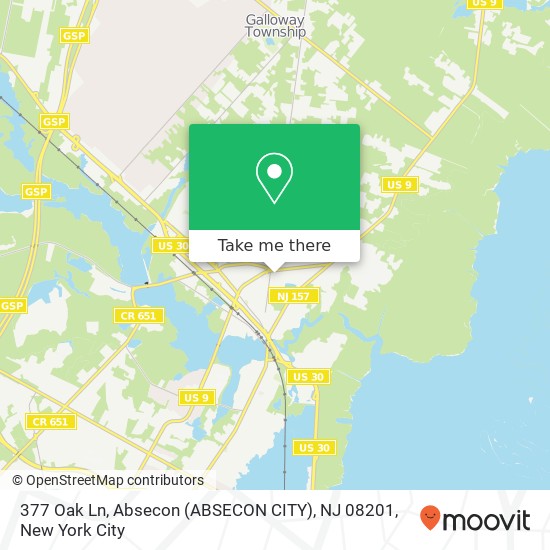 377 Oak Ln, Absecon (ABSECON CITY), NJ 08201 map