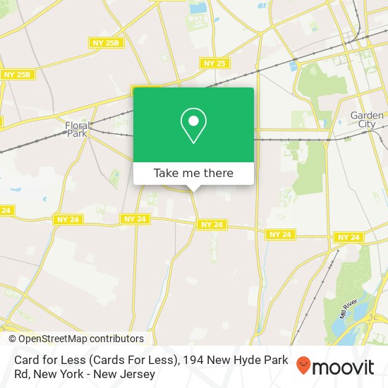 Mapa de Card for Less (Cards For Less), 194 New Hyde Park Rd