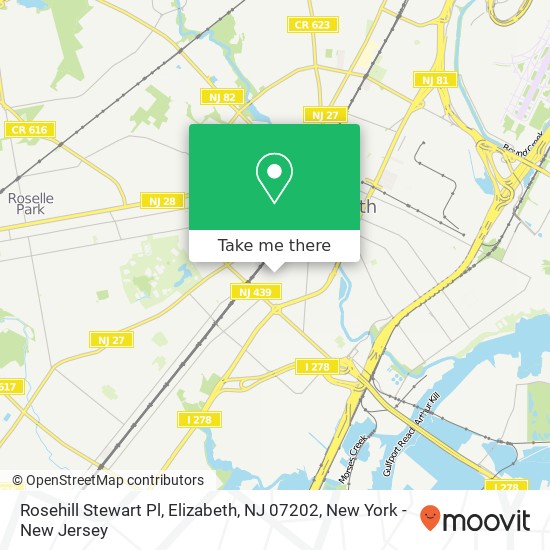 Mapa de Rosehill Stewart Pl, Elizabeth, NJ 07202