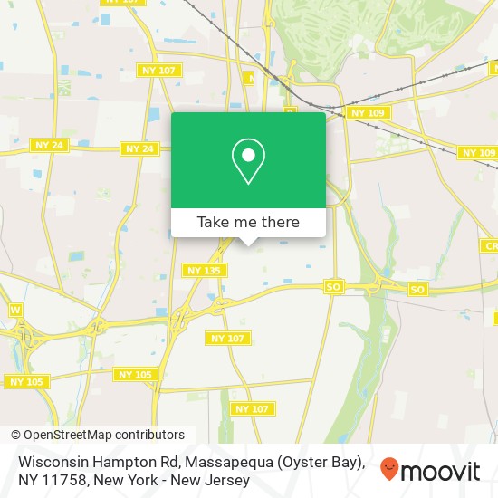 Wisconsin Hampton Rd, Massapequa (Oyster Bay), NY 11758 map