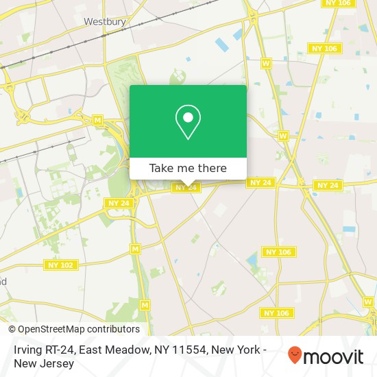 Mapa de Irving RT-24, East Meadow, NY 11554