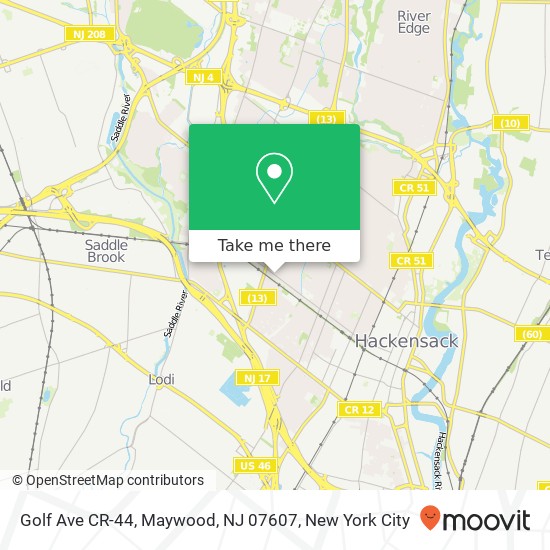 Mapa de Golf Ave CR-44, Maywood, NJ 07607