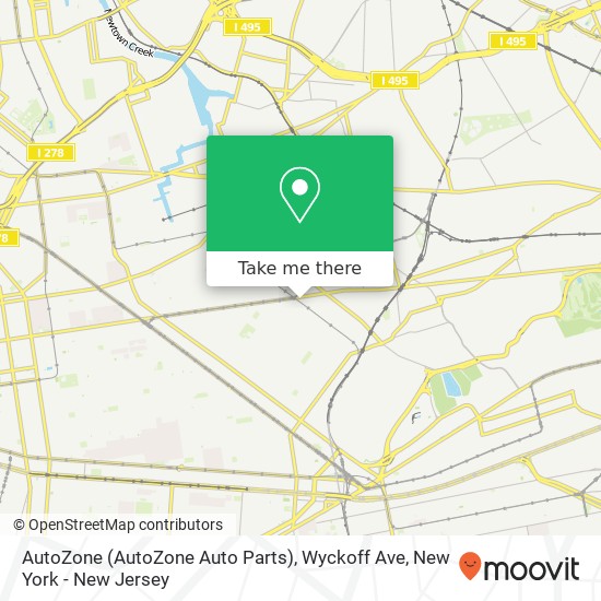 Mapa de AutoZone (AutoZone Auto Parts), Wyckoff Ave