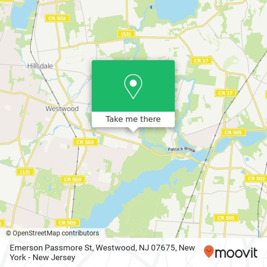 Emerson Passmore St, Westwood, NJ 07675 map