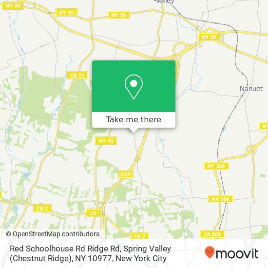 Mapa de Red Schoolhouse Rd Ridge Rd, Spring Valley (Chestnut Ridge), NY 10977