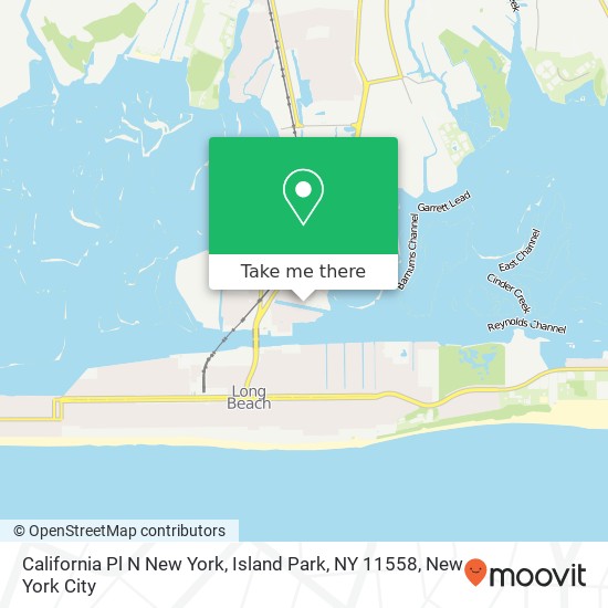 Mapa de California Pl N New York, Island Park, NY 11558