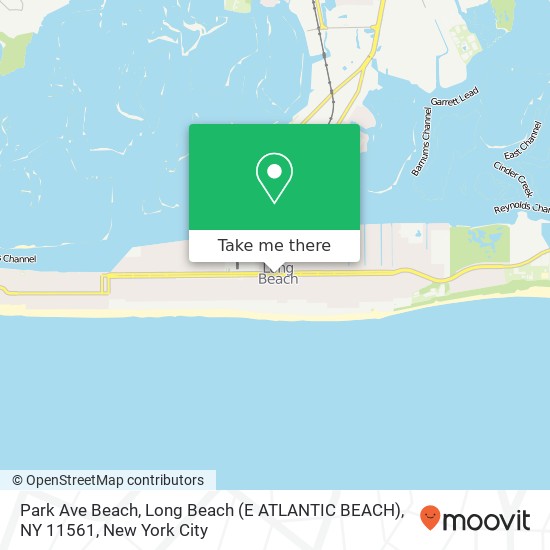 Mapa de Park Ave Beach, Long Beach (E ATLANTIC BEACH), NY 11561
